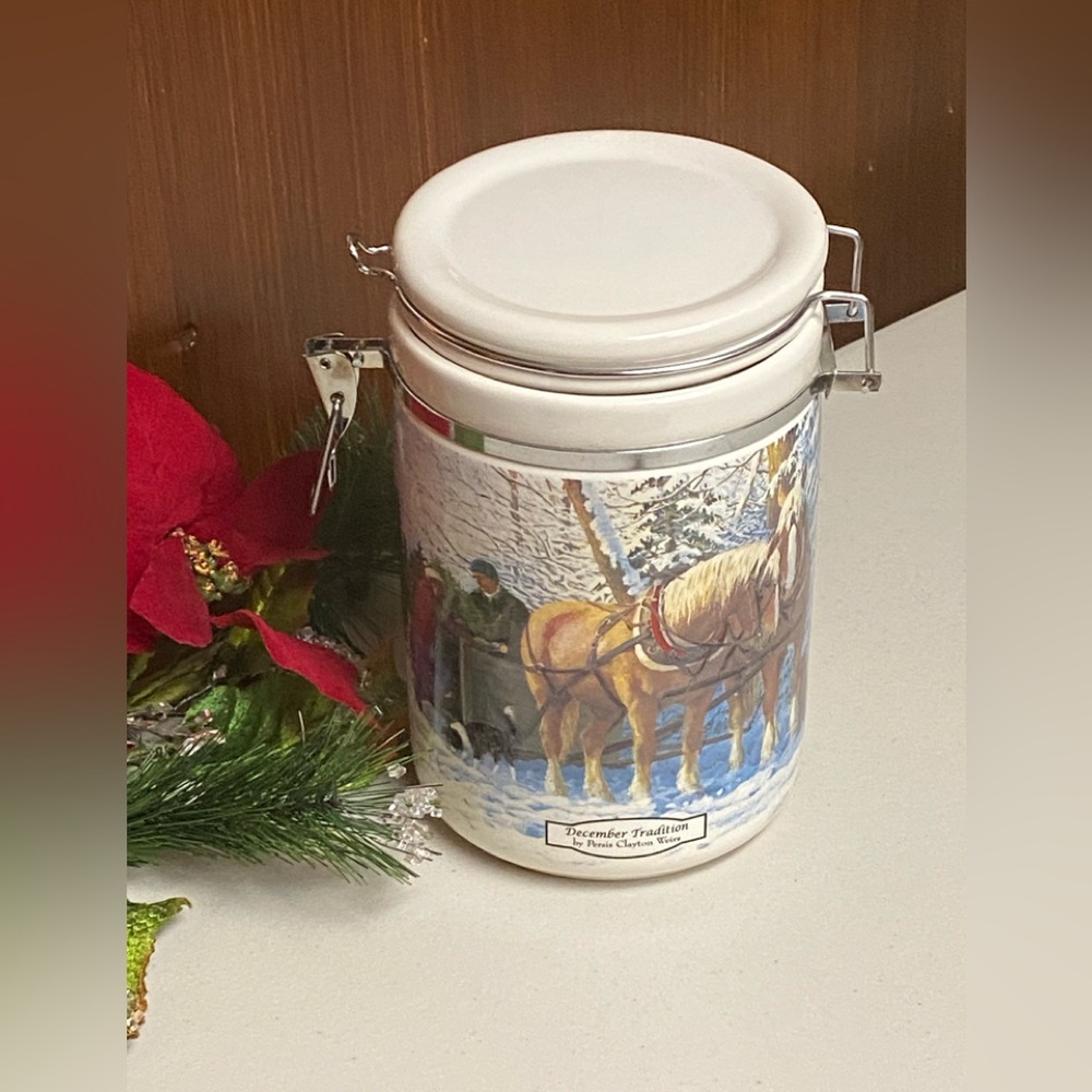 Vintage cookies jar December Tradition by Persis Clayton Weirs